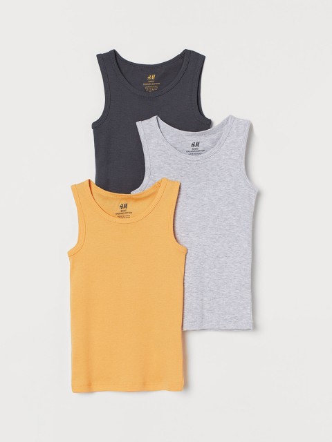 

H&M Boys 3 Pack Vest Tops, Grey