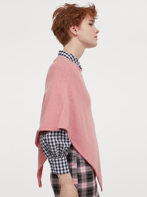 

H&M Pink Knitted Poncho