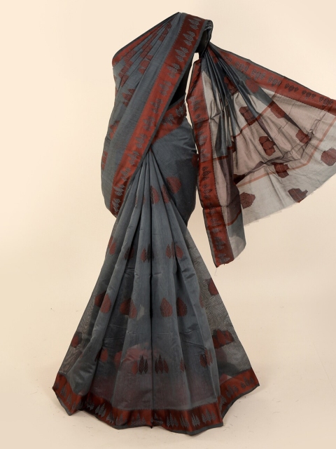 

Pothys Grey Printed Cotton Blend Saree