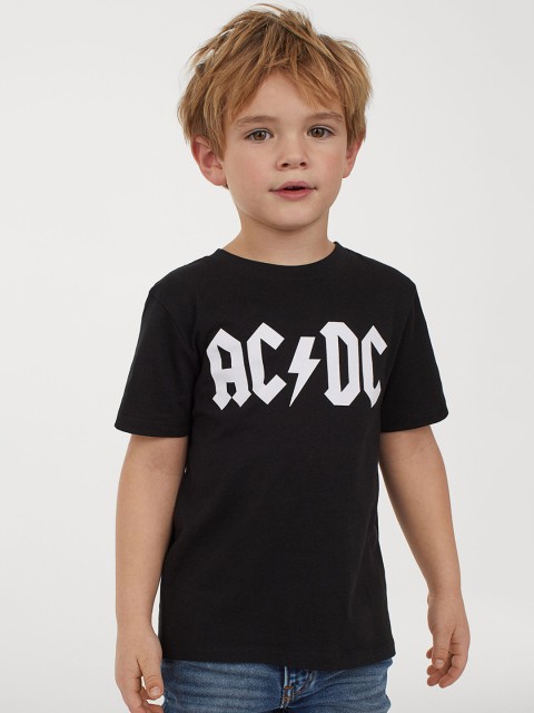 

H&M Boys Black Cotton Printed T-shirt