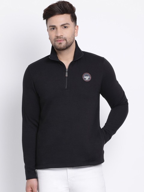 

SWISS MILITARY Men Black Solid Sweatshirt