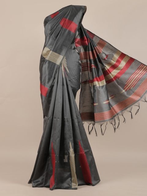 

Pothys Grey Woven Design Jute Silk Saree
