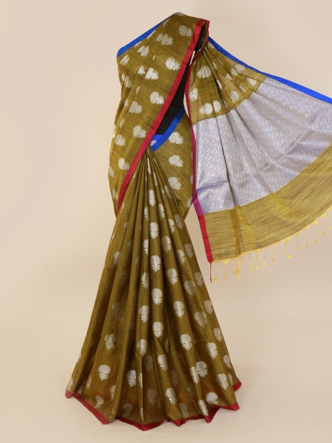 

Pothys Green Printed Cotton Blend Saree