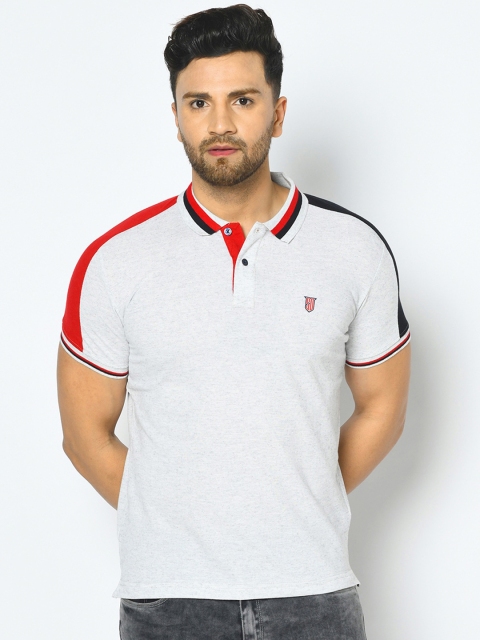 

Duke Men White Solid Polo Collar T-shirt