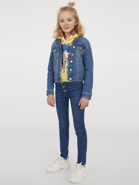 

H&M Girls Blue Solid Skinny Fit High Jeans