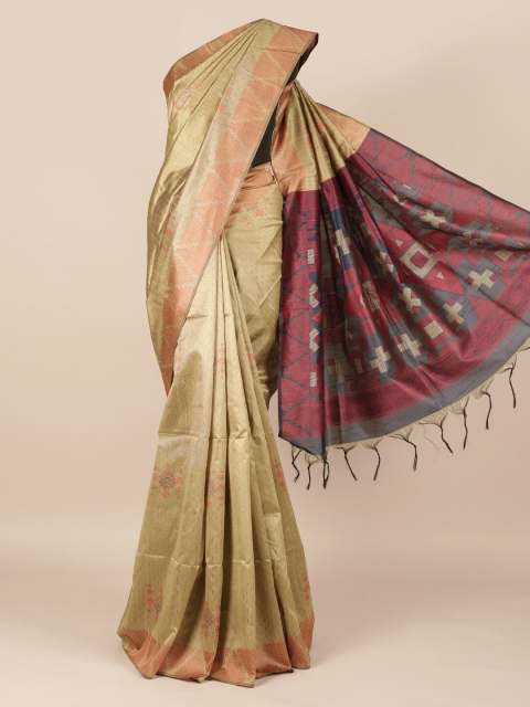 

Pothys Beige Woven Design Jute Silk Saree