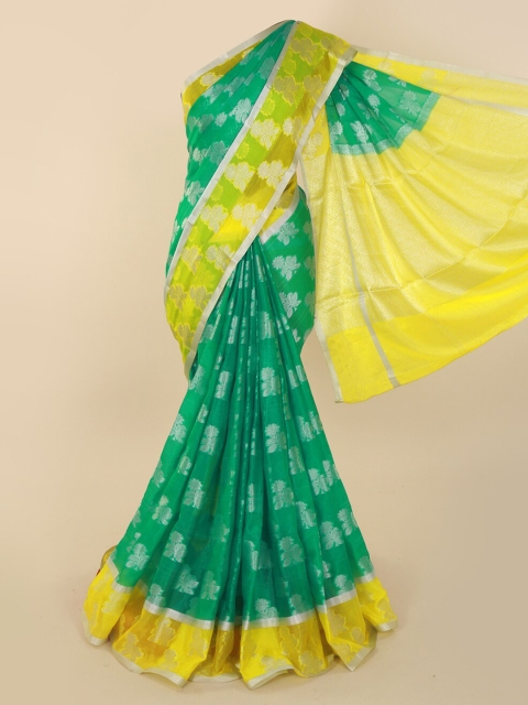 

Pothys Green Woven Design Cotton Blend Saree
