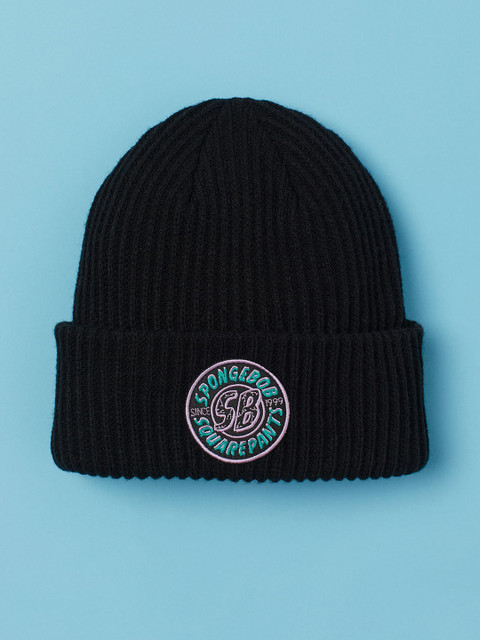 

H&M Women Black Printed Rib-Knit Hat
