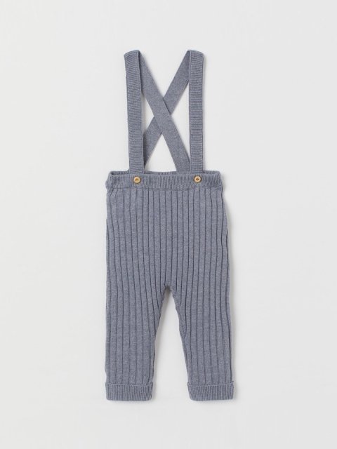

H&M Kids Rib-knit dungarees, Blue