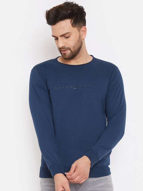 

Okane Men Blue Solid Sweatshirt