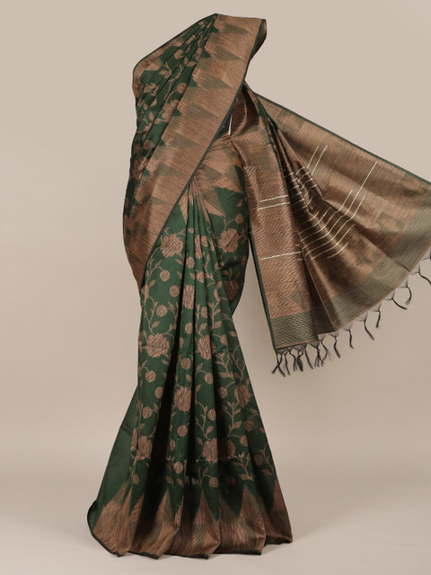 

Pothys Green Woven Design Jute Silk Saree
