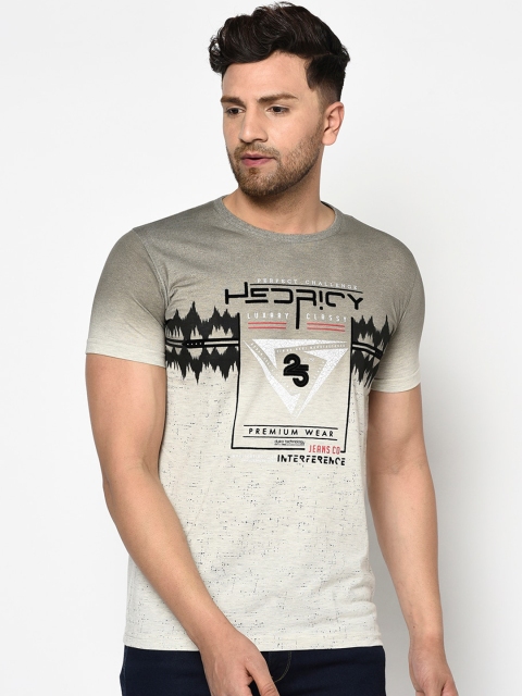 

Duke Men Grey Printed Round Neck T-shirt