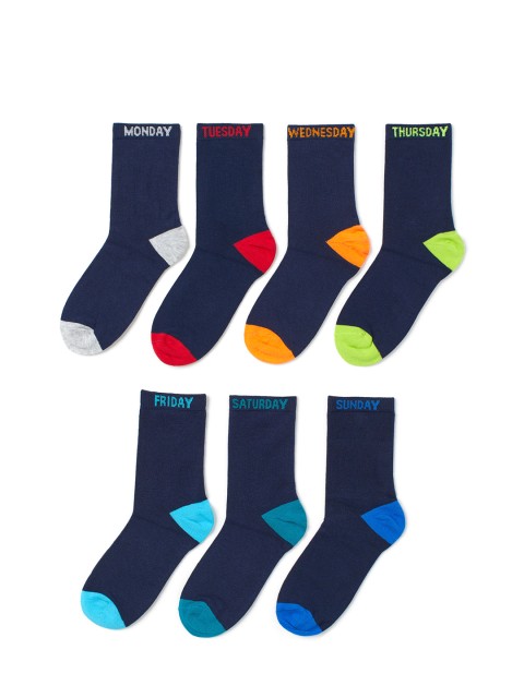 

H&M Boys Navy Blue Patterned 7-Pack Socks
