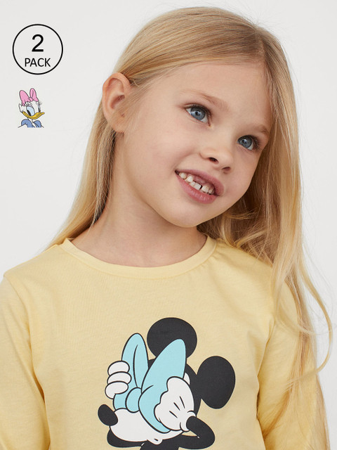

H&M Girls 2-Pack Printed Tops, White