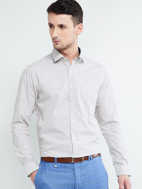 

max Men Beige Regular Fit Printed Casual Shirt