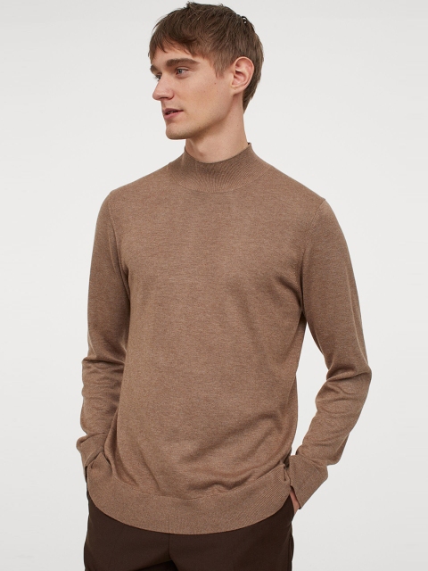 

H&M Men Beige Solid Fine-knit Modal-Blend Jumper