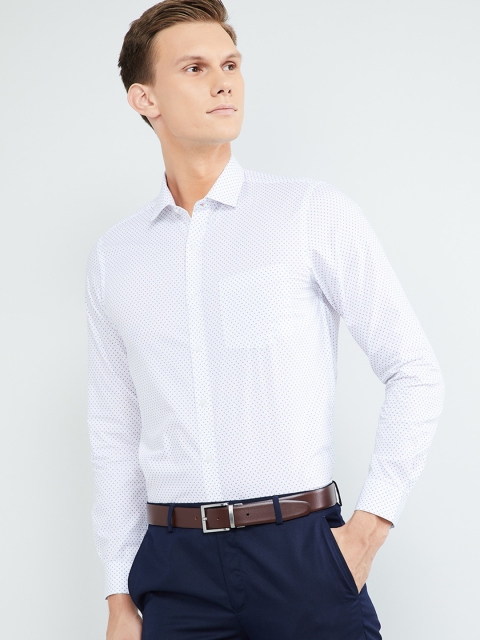 

max Men White Regular Fit Printed Formal Shirt