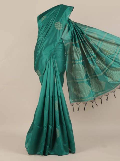 

Pothys Green Woven Design Jute Silk Saree