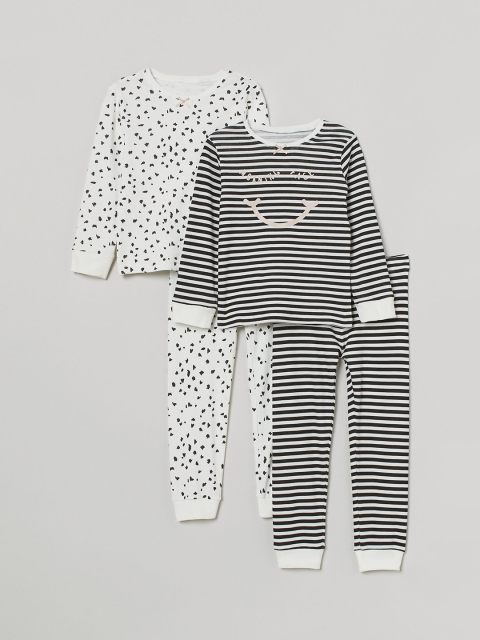 

H&M Girls 2-Pack Jersey Pyjamas, White