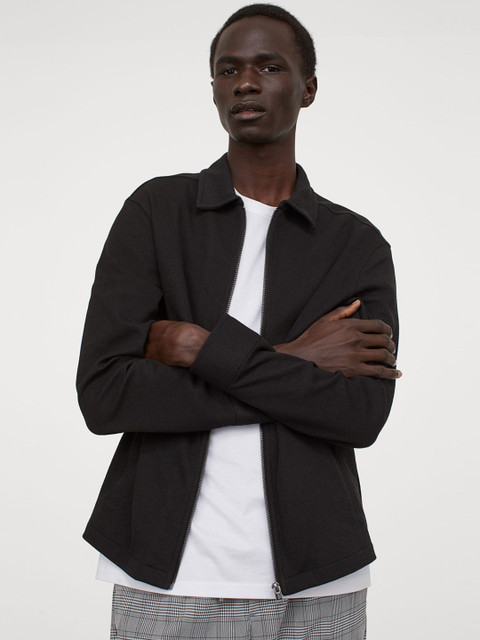 

H&M Men Black Solid Regular Fit Shirt Jacket