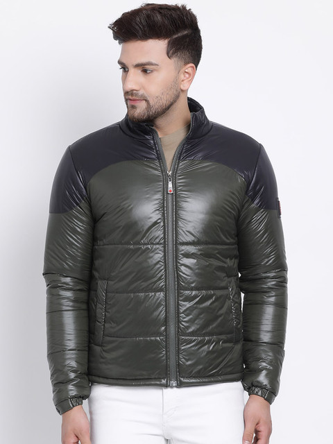 

SWISS MILITARY Men Olive Green Solid Lightweight Puffer Jacket
