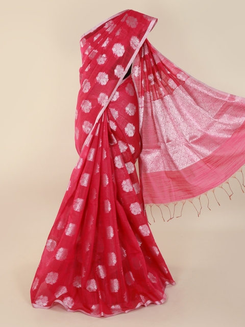 

Pothys Dark Pink Woven Design Cotton Blend Saree
