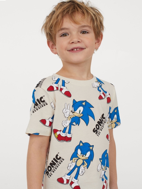 

H&M Boys Off White Printed T-shirt