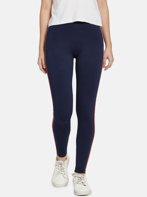 

Go Colors Women Navy Blue Solid Slim Fit Leggings
