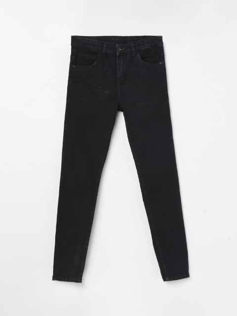 

max Boys Black Slim Fit Mid-Rise Clean Look Stretchable Jeans