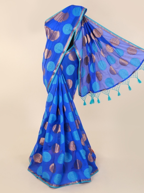 

Pothys Blue Woven Design Cotton Blend Saree