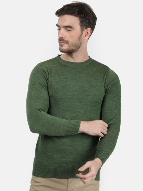 

Monte Carlo Men Green Solid Pullover Sweater