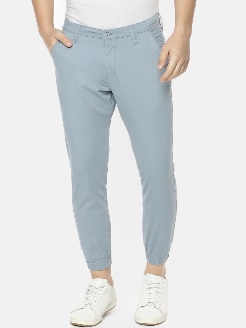 

Mucho Solo Men Pastel Blue Skinny Fit Solid Joggers