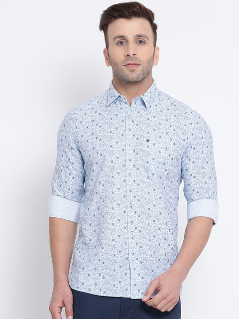 

Turtle Men Blue & Black Slim Fit Printed Casual Shirt