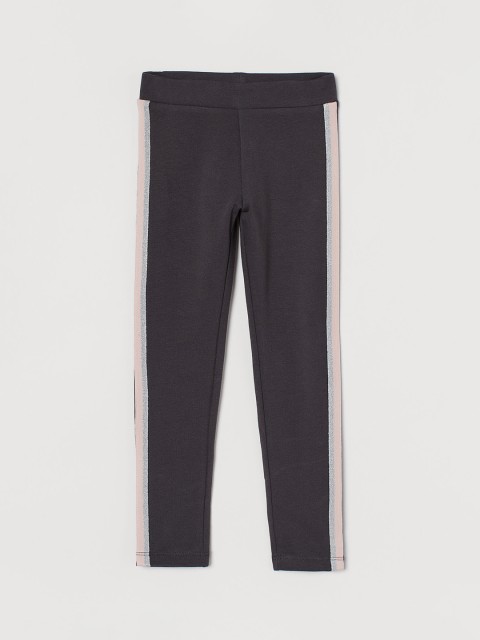 

H&M Girls Grey Solid Leggings with Brushed Inside