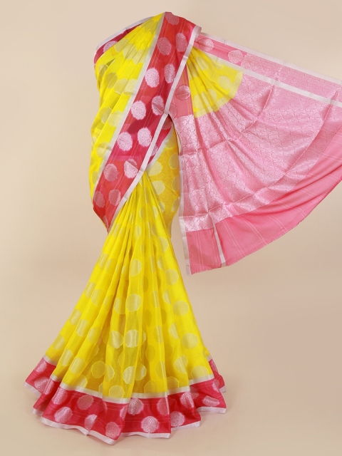 

Pothys Yellow Woven Design Cotton Blend Saree