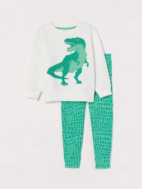 

H&M Boys 2-Piece Printed Set, White