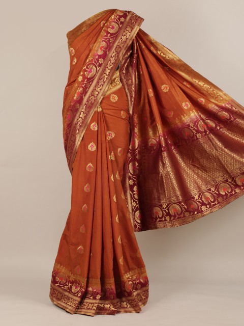 

Pothys Brown Woven Design Jute Silk Saree