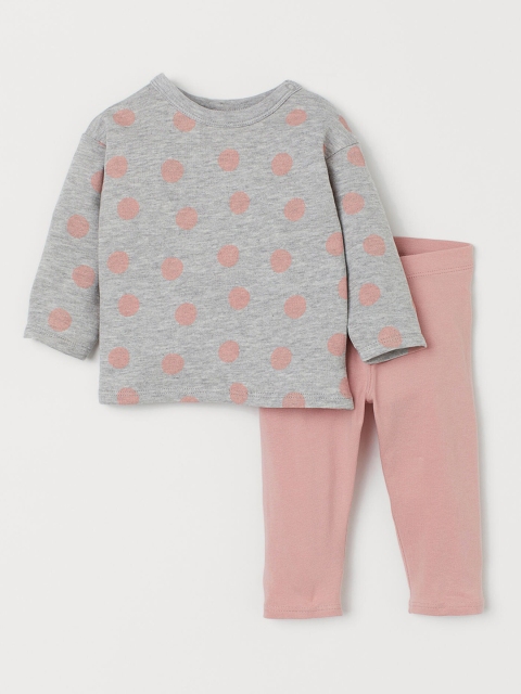 

H&M Girls Pink & Grey 2-Piece Cotton Set