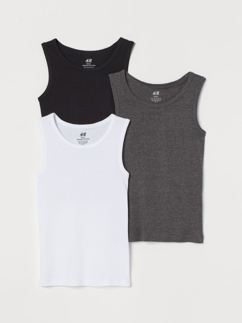 

H&M Boys 3-Pack Vest Tops, White