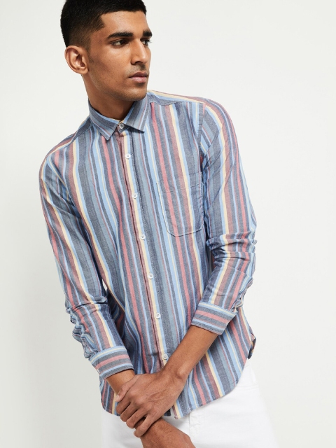 

max Men Multicoloured Regular Fit Striped Casual Shirt, Multi