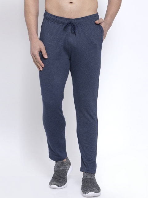 

NEUDIS Men Navy Blue Solid Slim-Fit Track Pants