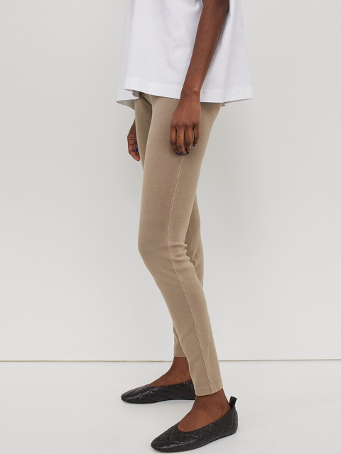 

H&M Women Beige Cotton Leggings