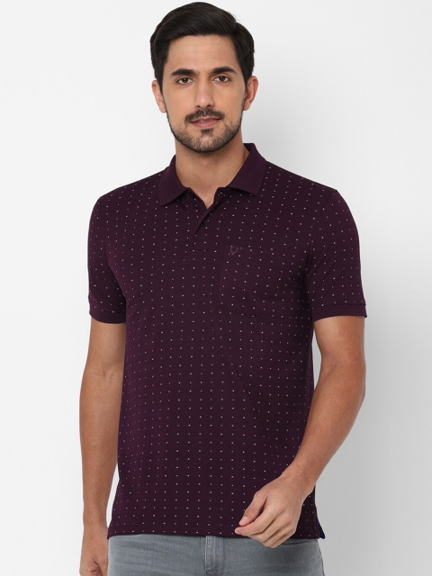 

Allen Solly Men Purple Printed Polo Collar T-shirt