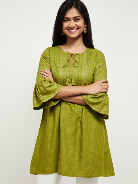 

max Women Green Printed tunic