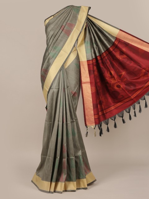 

Pothys Grey Woven Design Jute Silk Saree