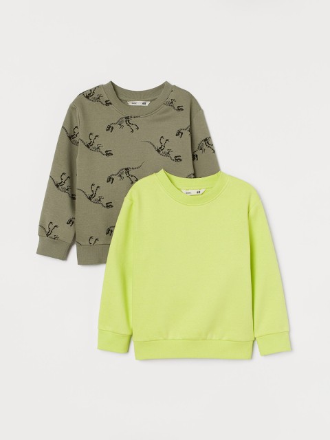 

H&M Boys 2-Pack Sweatshirts, Olive