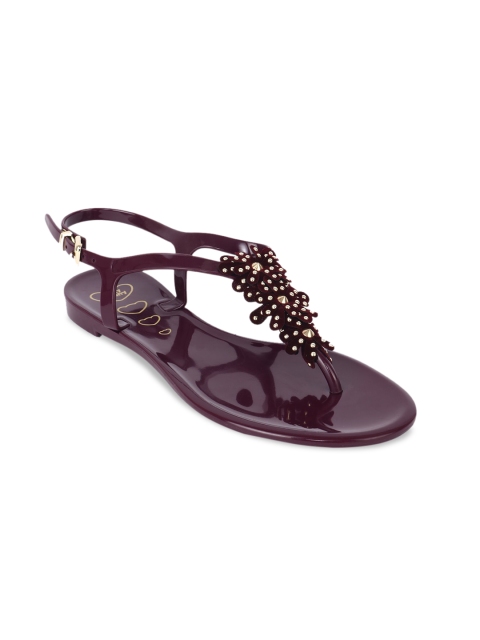 

Jelly Bunny Women Burgundy Embellished T-Strap Flats
