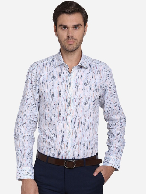 

JB STUDIO Men Blue & Red Slim Fit Printed Casual Shirt