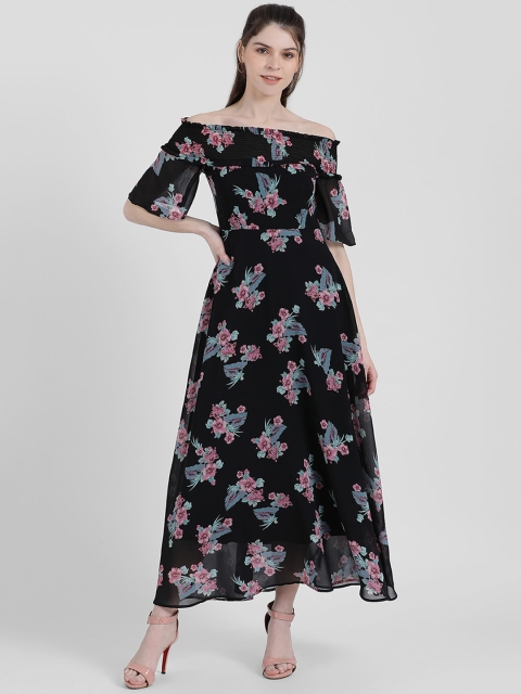 

Zink London Women Black Printed Maxi Dress