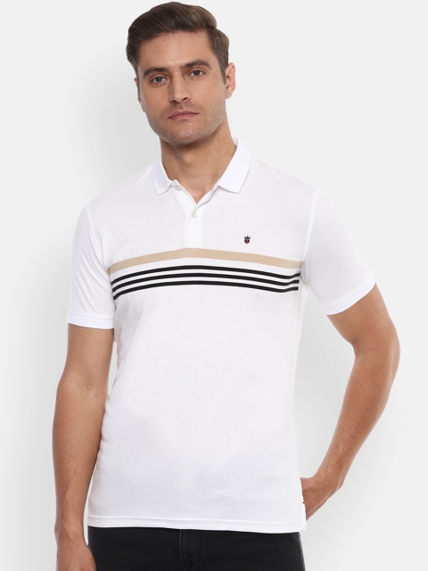 

Louis Philippe Sport Men White Striped Polo Collar Slim Fit T-shirt